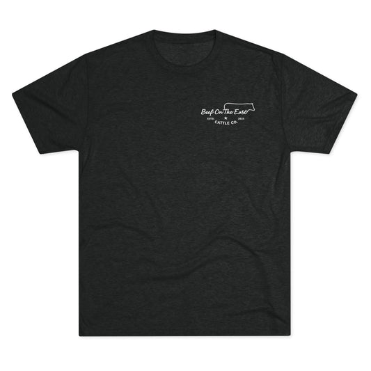 America Runs on Beef Tee --- Beef On The East Cattle Co.