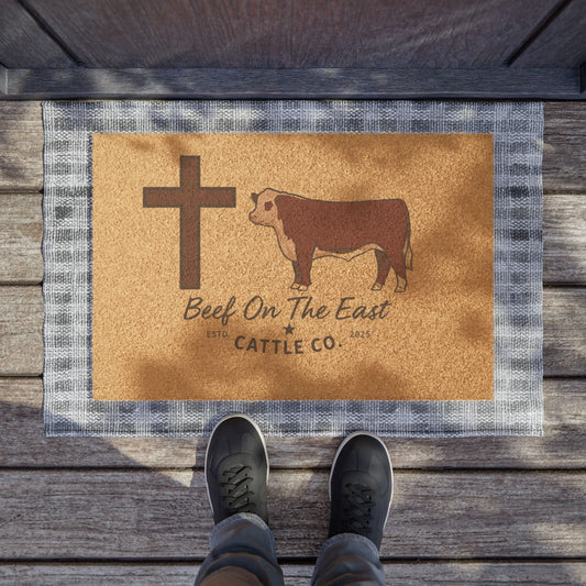 Cattle & Christ BOE Doormat – "Beef On The East" Farm Welcome Mat