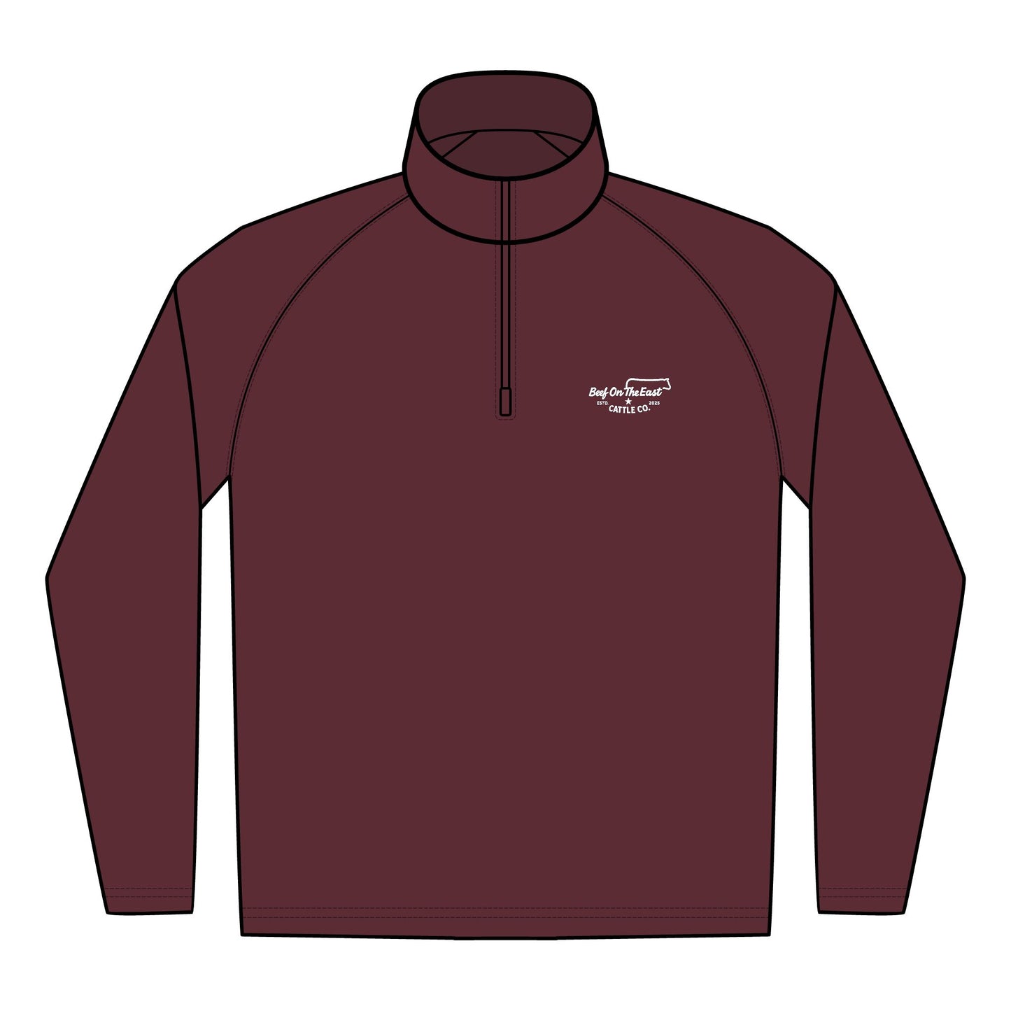 BOE Embroidered Men’s Quarter-Zip Pullover — Beef On The East Cattle Co.