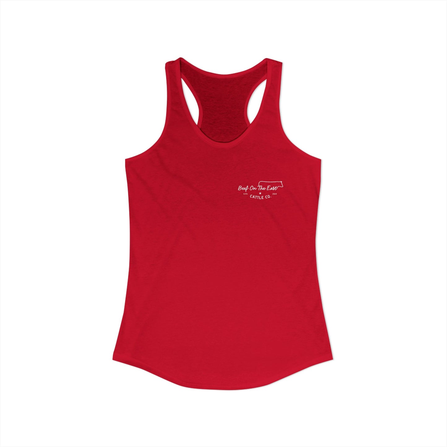 BOE Women's Racerback Tank - Beef On The East Cattle Co.