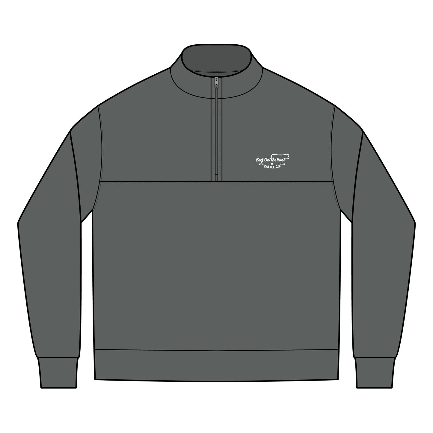 Men's Embroidered Quarter-Zip Pullover — Beef On The East Cattle Co.
