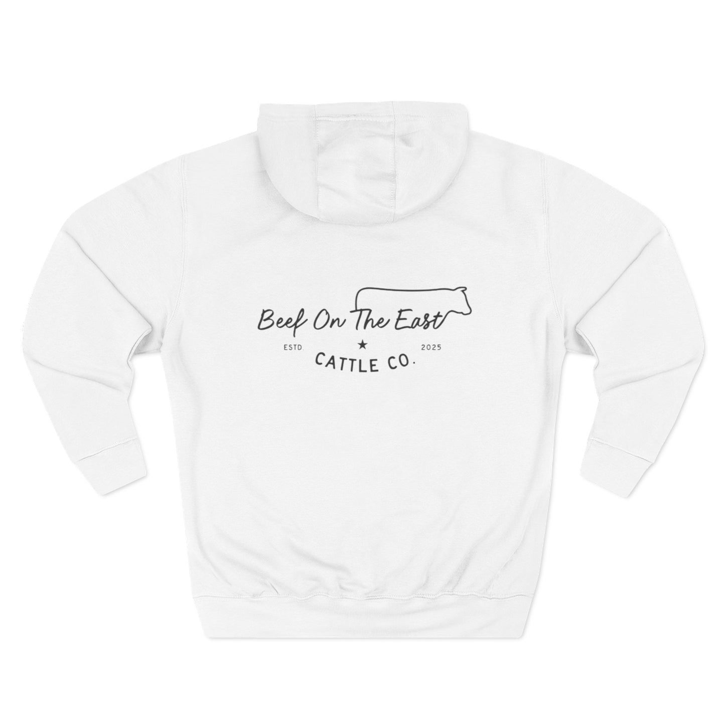 Beef On The East (B.O.E.) Fleece Hoodie — Minimal Ranch Logo Pullover