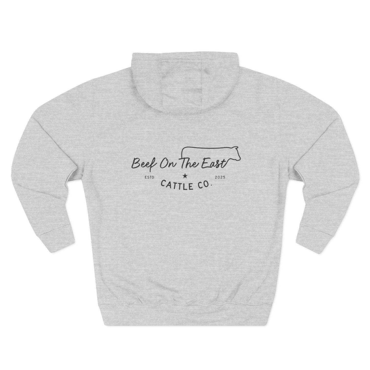 Beef On The East (B.O.E.) Fleece Hoodie — Minimal Ranch Logo Pullover