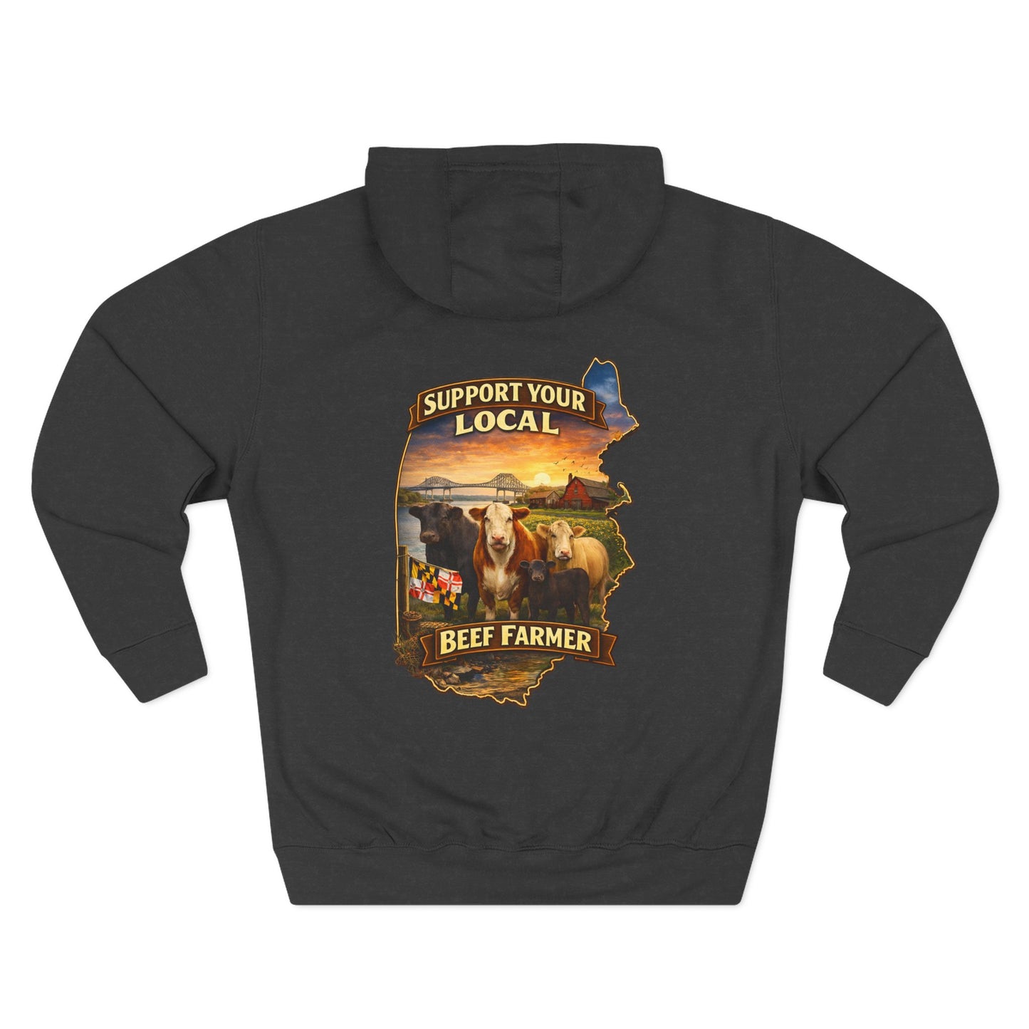 Support Your Local Beef Farmer Hoodie — Beef On The East Cattle Co.