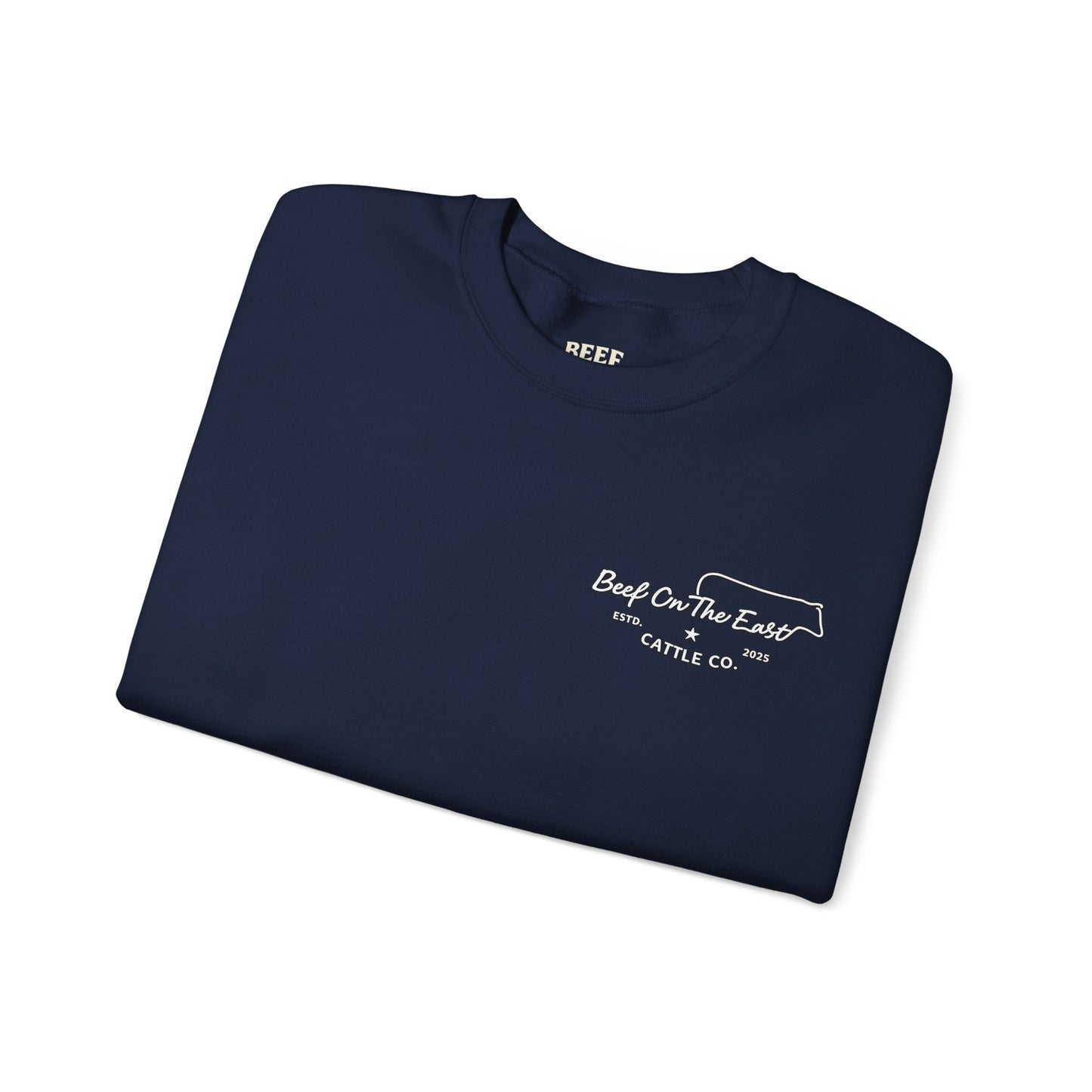 Built on Faith Raised on Beef Crewneck- Beef On The East Cattle Co.