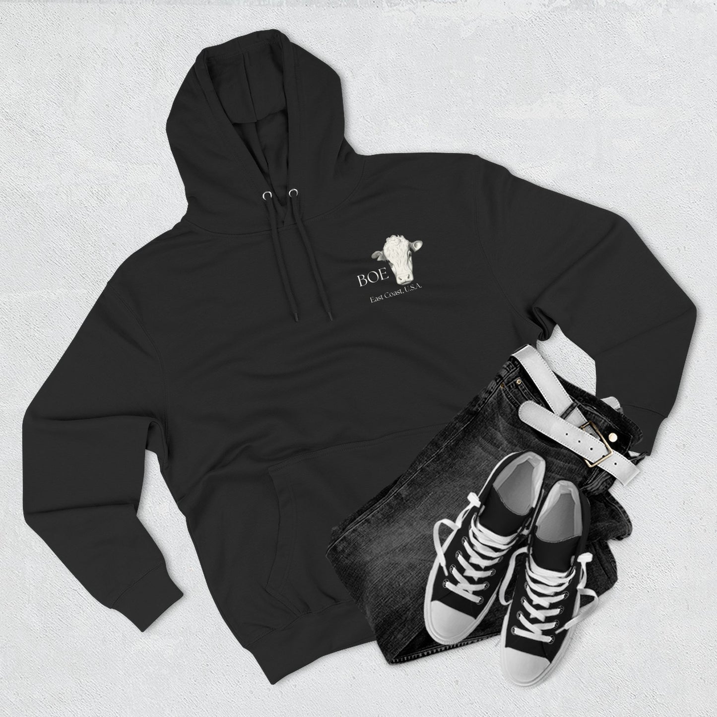 "Playmaker" Minimalist Hoodie — Small Chest Graphic Fleece Pullover