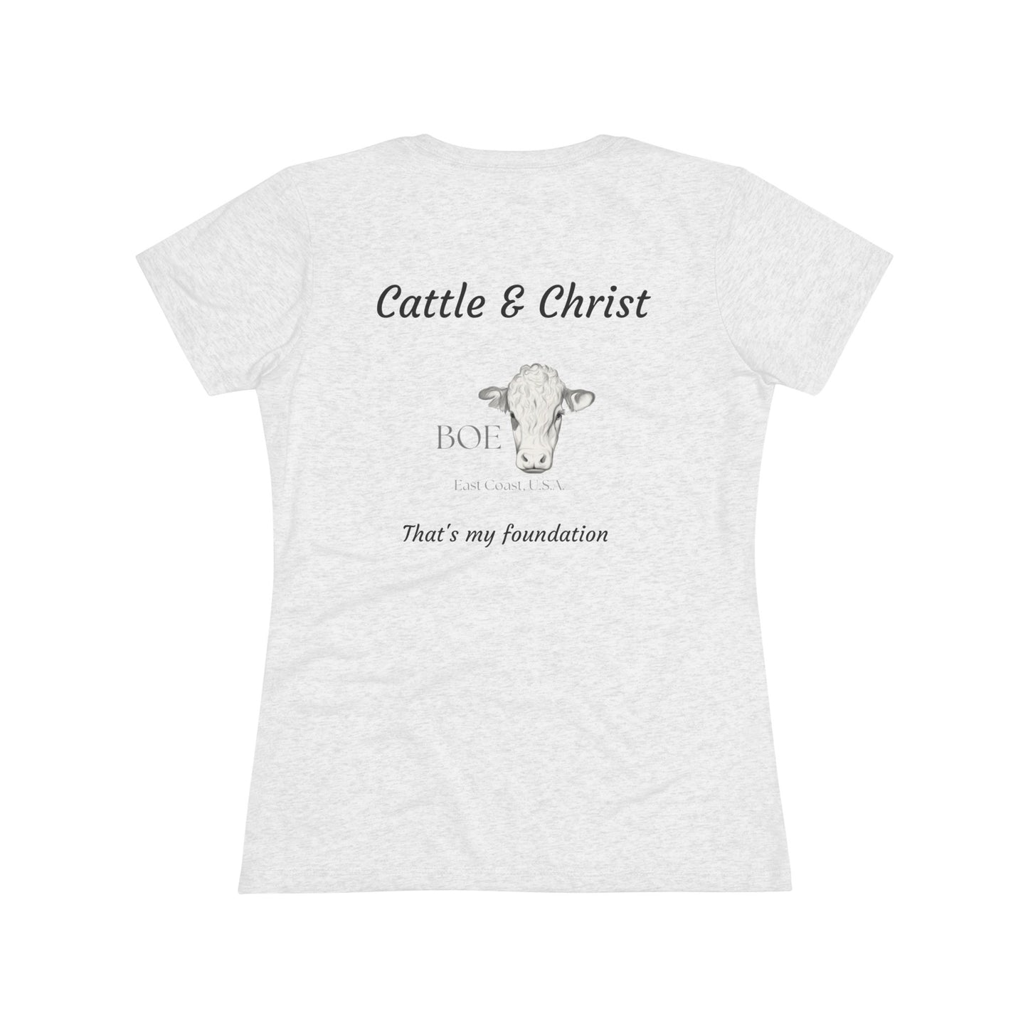 Cattle & Christ Women's Tee — Faith & Farm Graphic Triblend Shirt