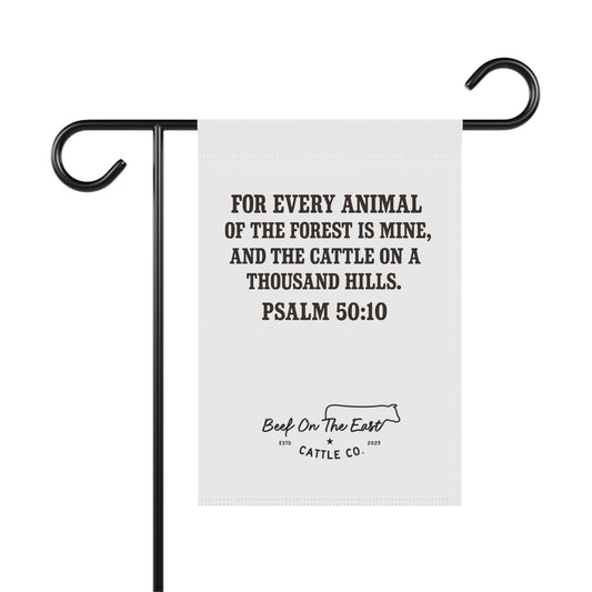 50:10 & BOE Banner — "For Every Animal of the Forest is Mine" Psalm 50:10 Religious Outdoor Banner