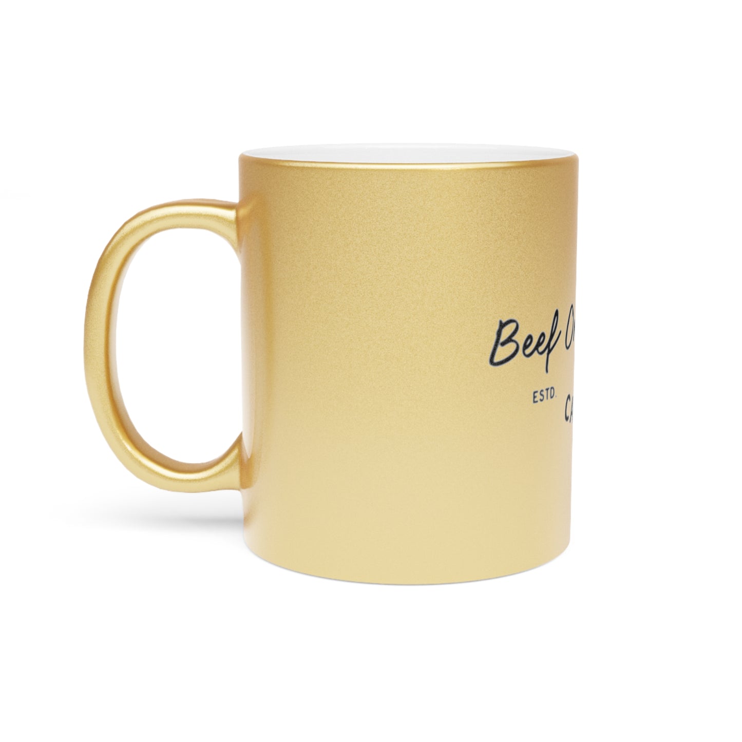 Beef On The East Cattle Co. Metallic Mug — Silver/Gold Farmhouse Coffee Cup