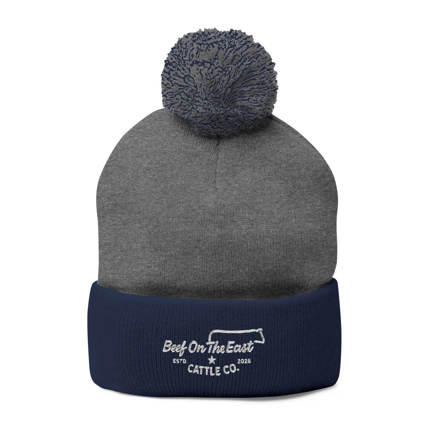 Embroidered Pom-Pom Knit Cap — Beef On The East Cattle Co.