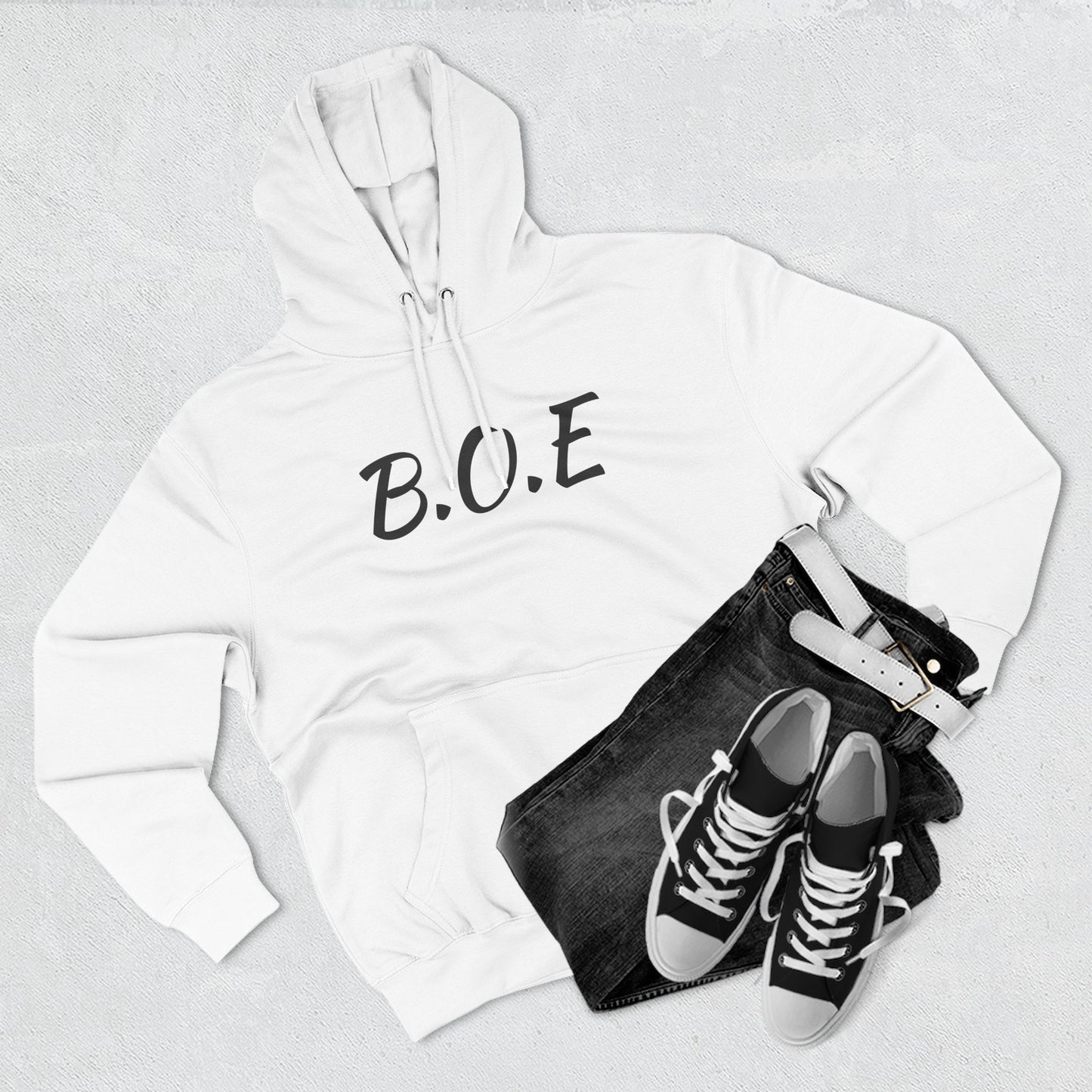 Beef On The East (B.O.E.) Fleece Hoodie — Minimal Ranch Logo Pullover