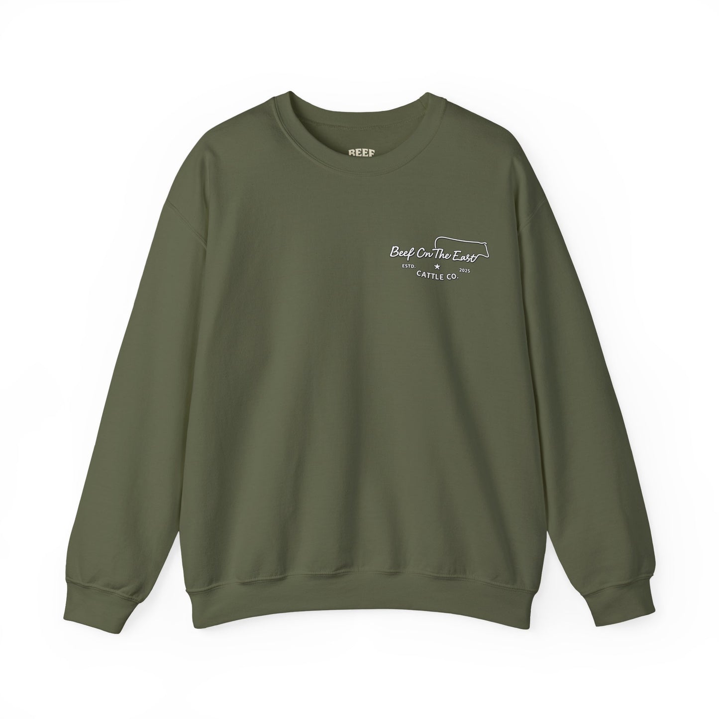Built on Faith Raised on Beef Crewneck- Beef On The East Cattle Co.