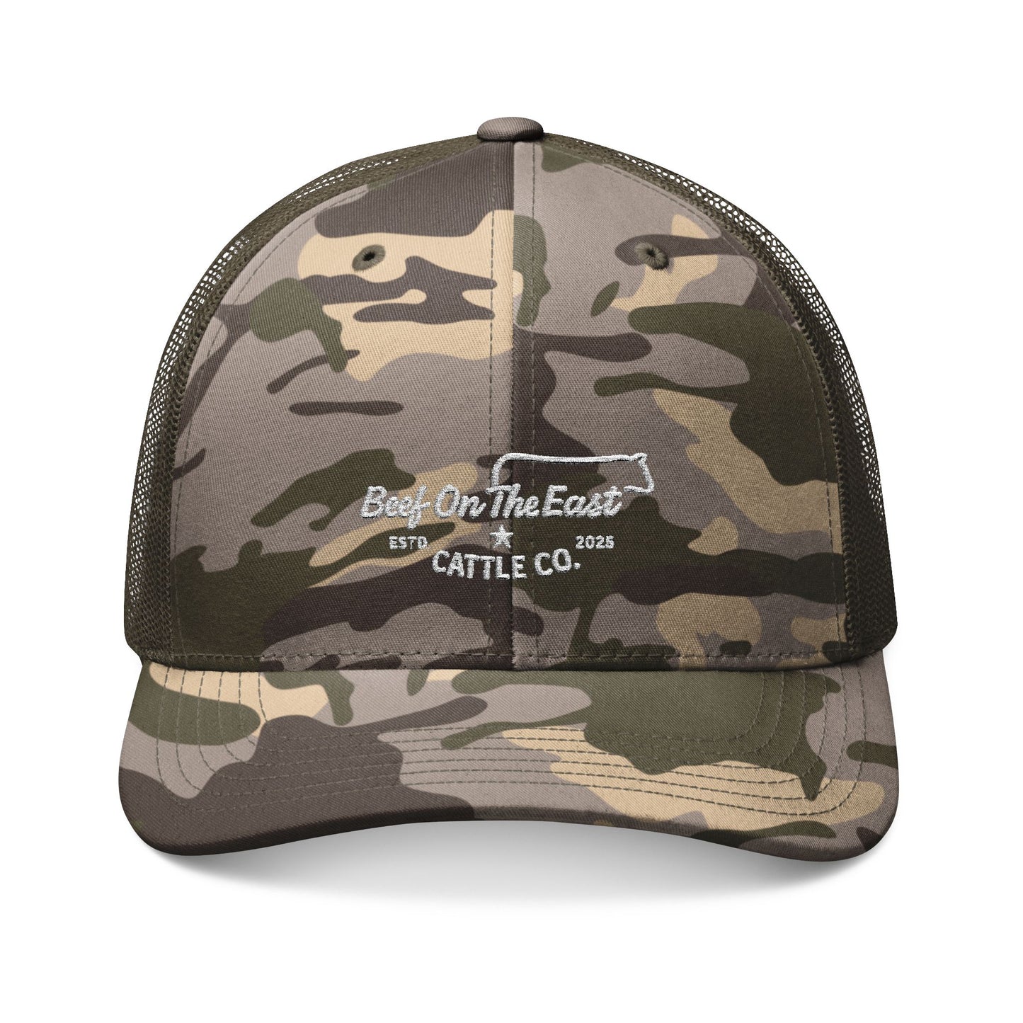 Embroidered Camo Hat — Beef On The East Cattle Co.