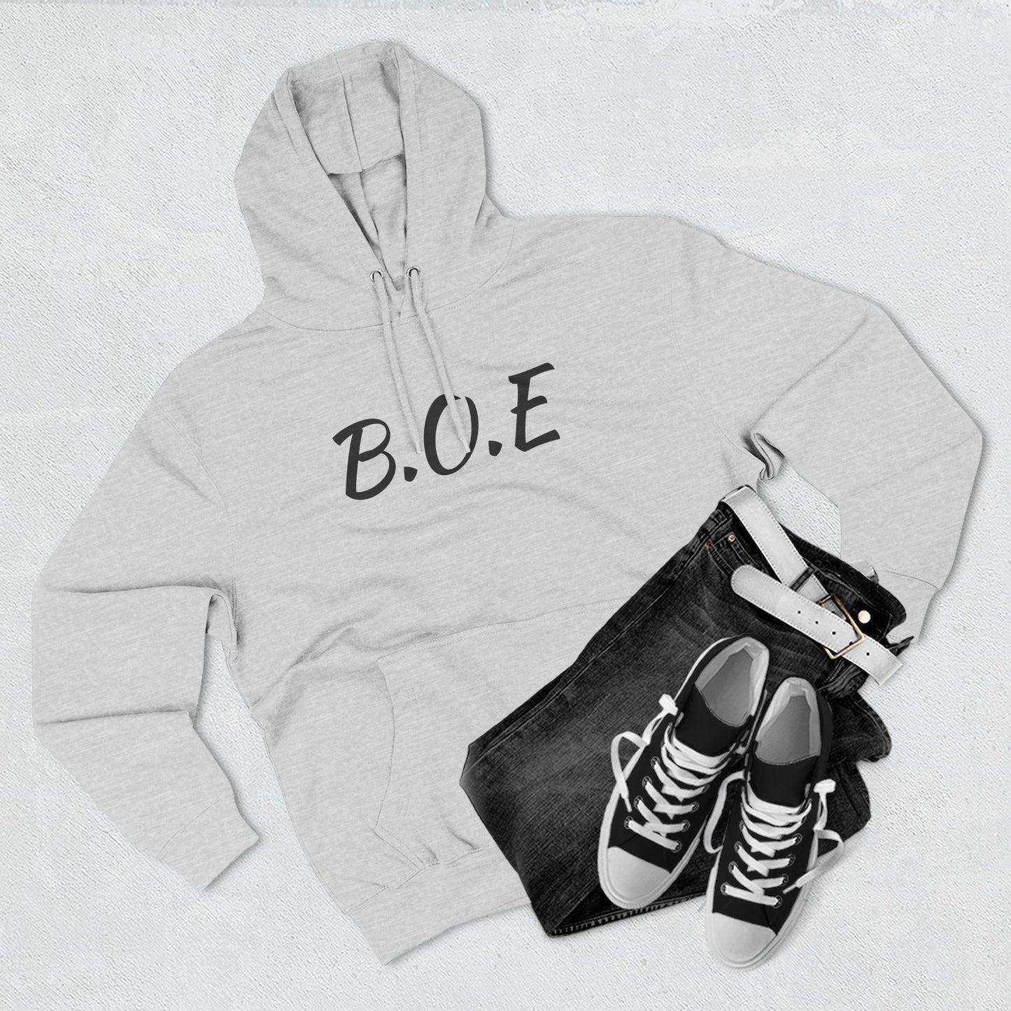 Beef On The East (B.O.E.) Fleece Hoodie — Minimal Ranch Logo Pullover