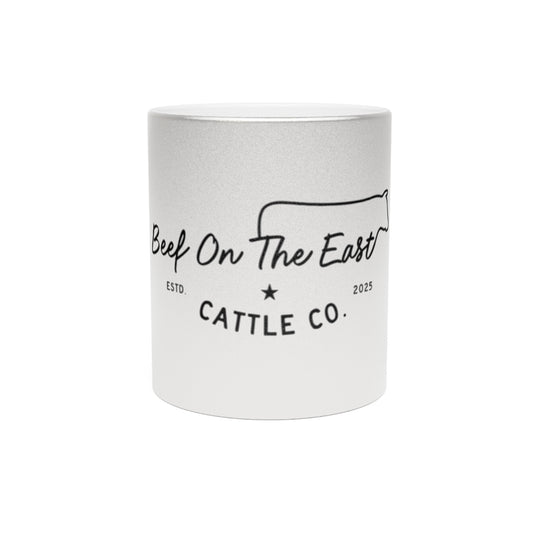 Beef On The East Cattle Co. Metallic Mug — Silver/Gold Farmhouse Coffee Cup