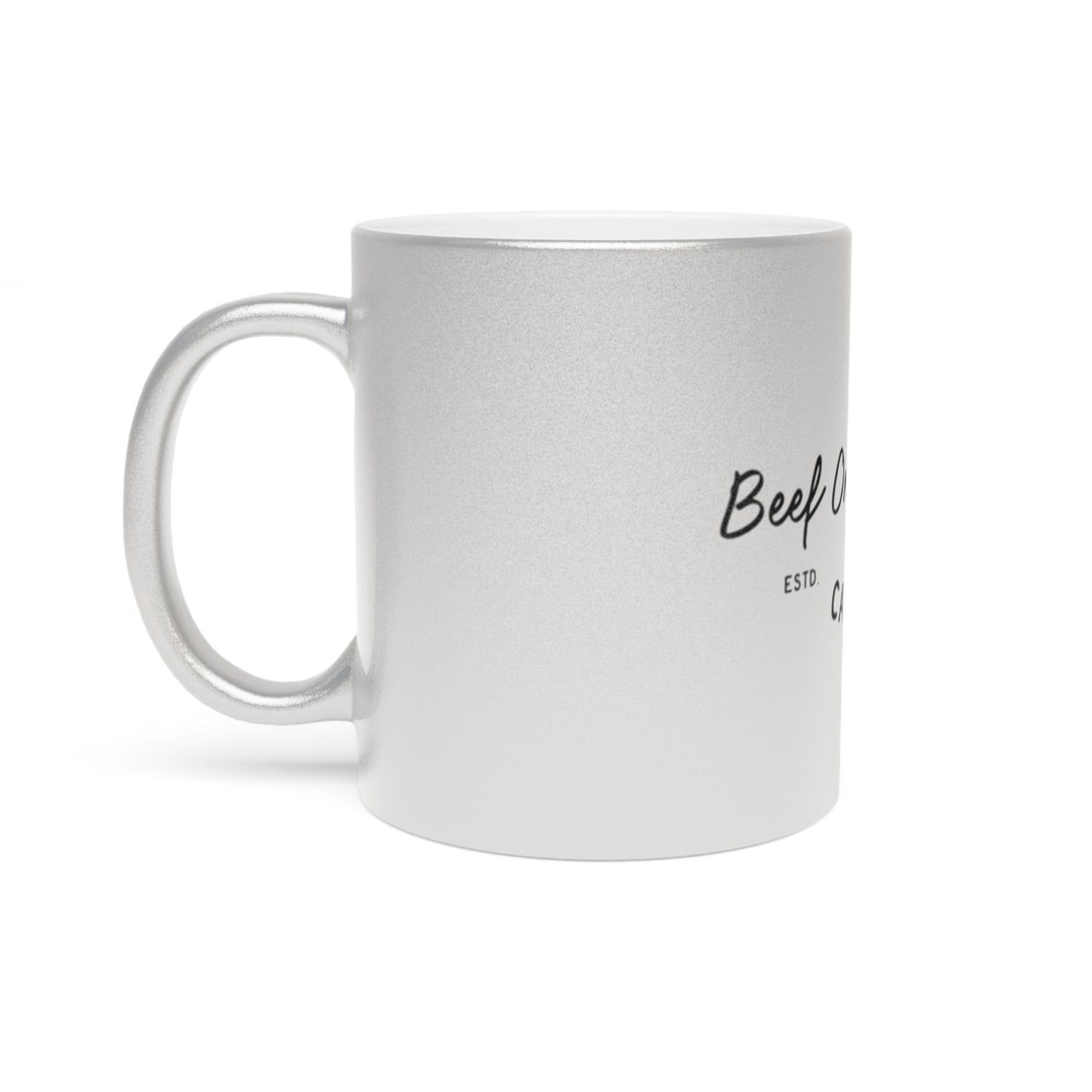 Beef On The East Cattle Co. Metallic Mug — Silver/Gold Farmhouse Coffee Cup