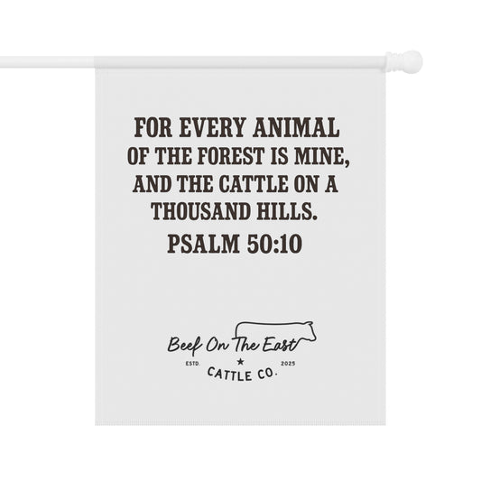 50:10 & BOE Banner — "For Every Animal of the Forest is Mine" Psalm 50:10 Religious Outdoor Banner