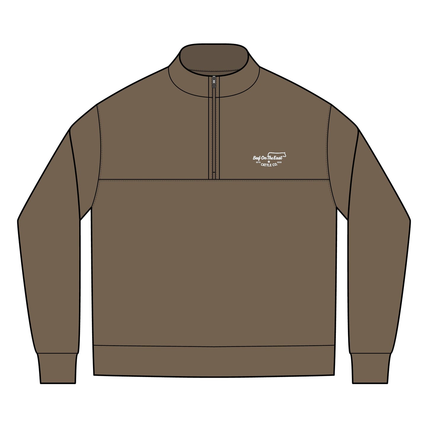 Men's Embroidered Quarter-Zip Pullover — Beef On The East Cattle Co.