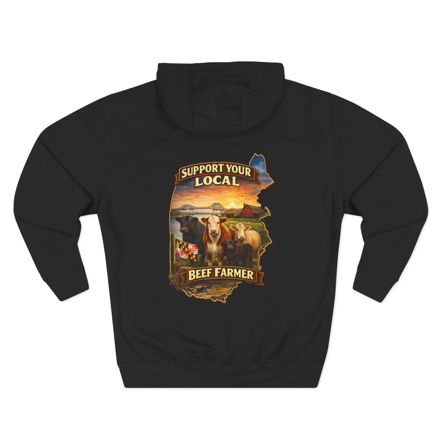 Support Your Local Beef Farmer Hoodie — Beef On The East Cattle Co.