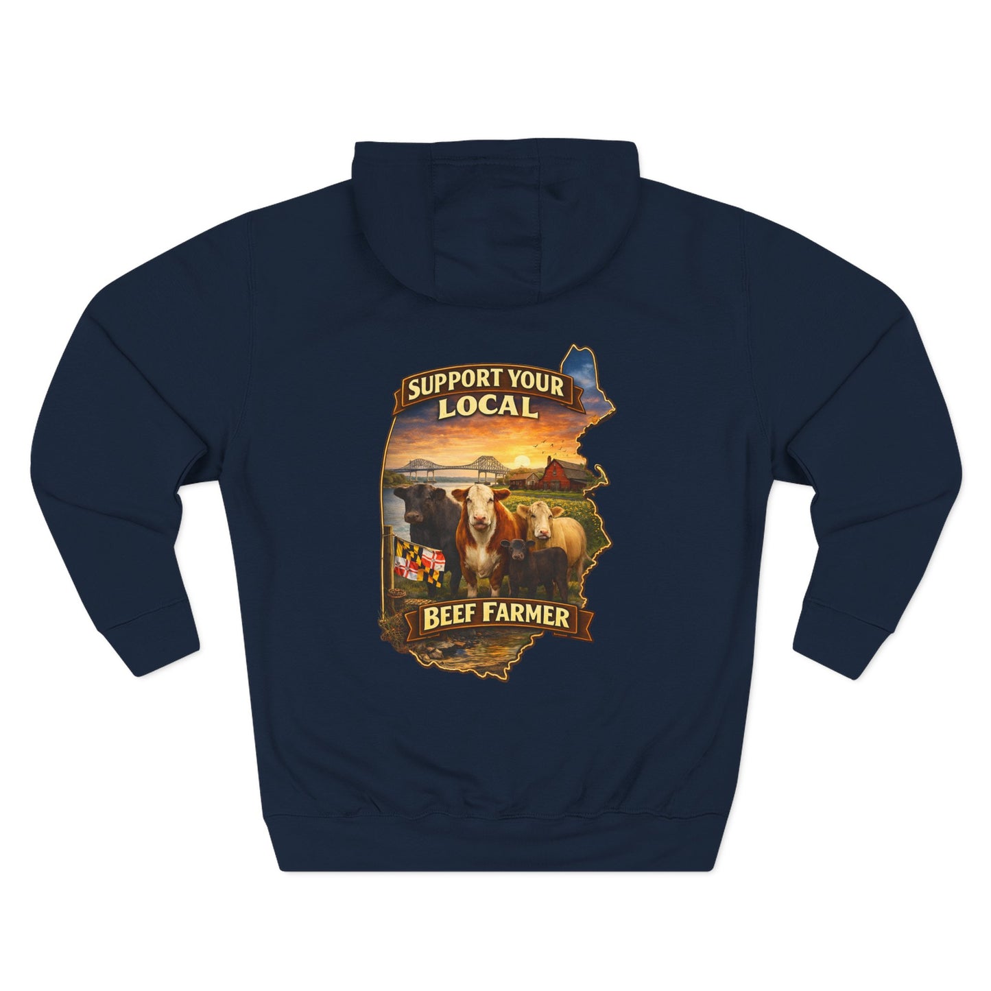 Support Your Local Beef Farmer Hoodie — Beef On The East Cattle Co.