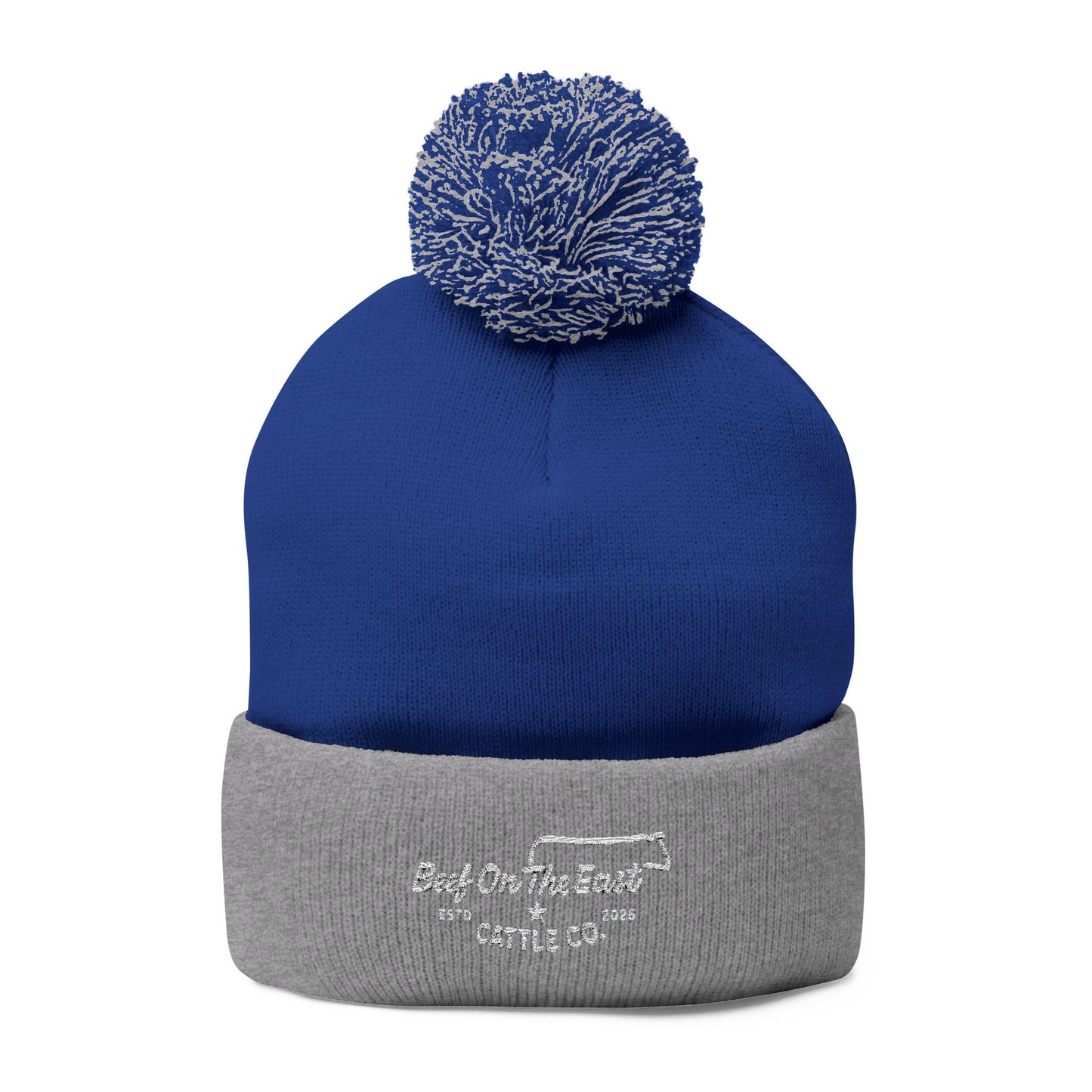 Embroidered Pom-Pom Knit Cap — Beef On The East Cattle Co.