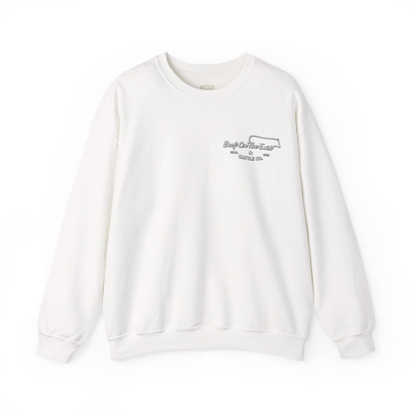 Built on Faith Raised on Beef Crewneck- Beef On The East Cattle Co.