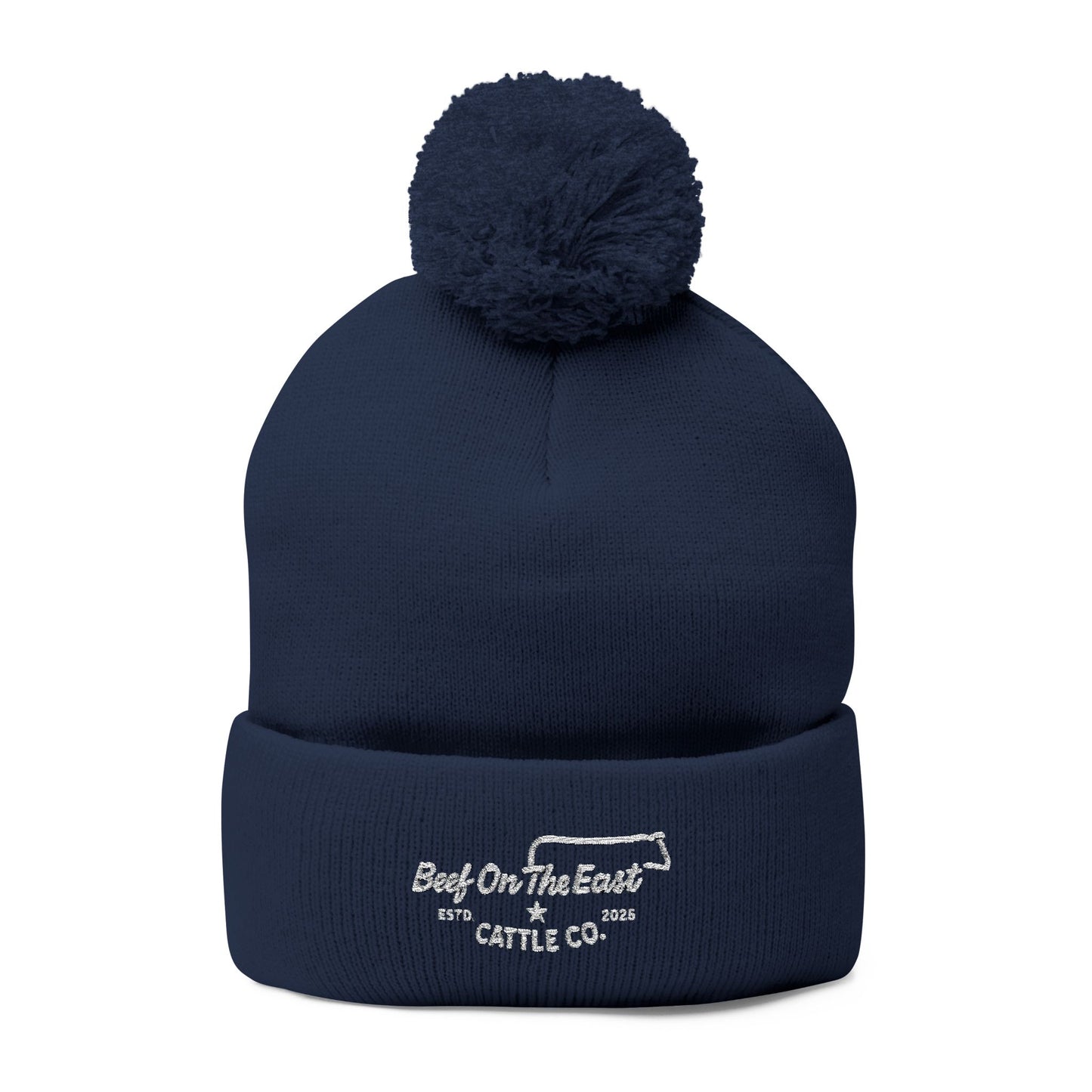 Embroidered Pom-Pom Knit Cap — Beef On The East Cattle Co.