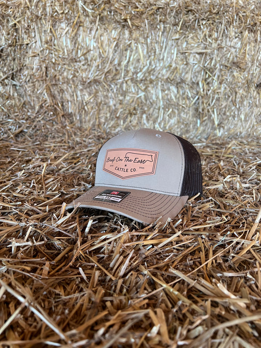 Tan/Brown Richardson 112 Trucker Hat - Beef On The East Cattle Co.