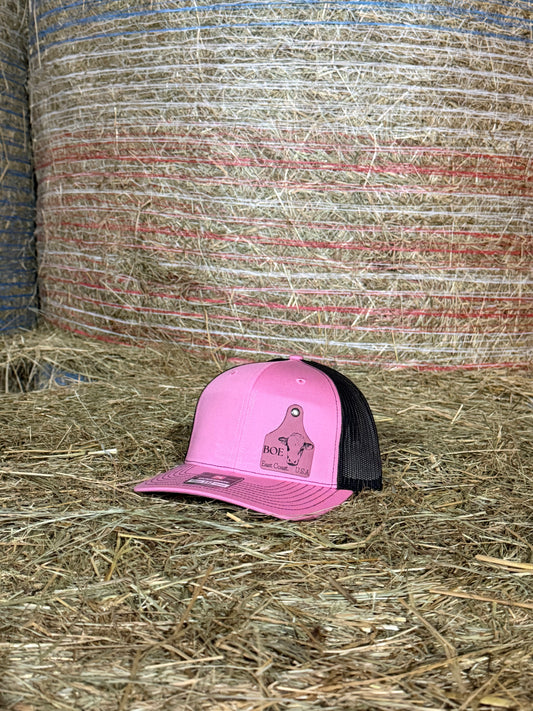 Pink / Black Leather Patch Richardson 112 Trucker Hat – Beef On The East Cattle Co.